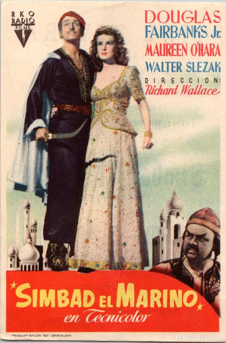 Cine: Simbad el Marino - Maureen O'Hara - Douglas Fairbanks Jr. - Barcelona -Cine Rovira - 1-7 Agosto 1949