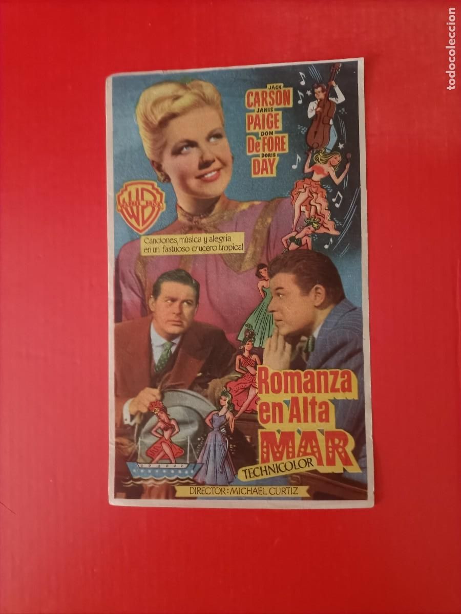 Cine: ROMANZA EN ALTA MAR. C/P. CINEMA ROXY, VALLADOLID. 1952. DORIS DAY, JACK CARSON.