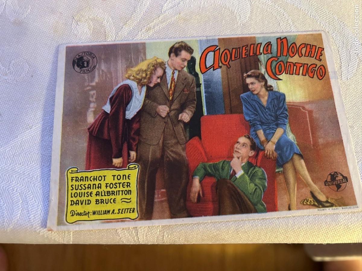 Kino: AQUELLA NOCHE CONTIGO ODEON CON PUBLICIDAD BUEN ESTADO 716