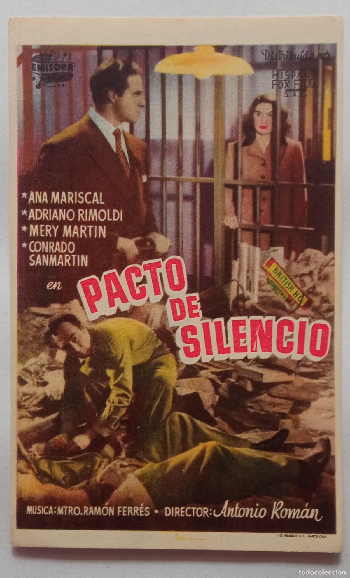Cine: PROGRAMA DE CINE. ANA MARISCAL. ADRIANO RIMOLDI. PACTO DE SILENCIO