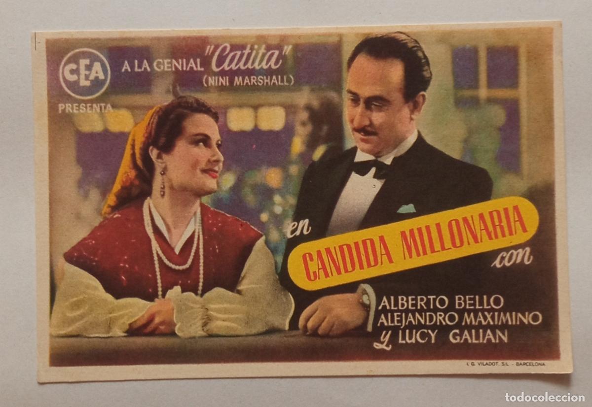 Cine: PROGRAMA DE CINE. NINI MARSHALL. CANDIDA MILLONARIA