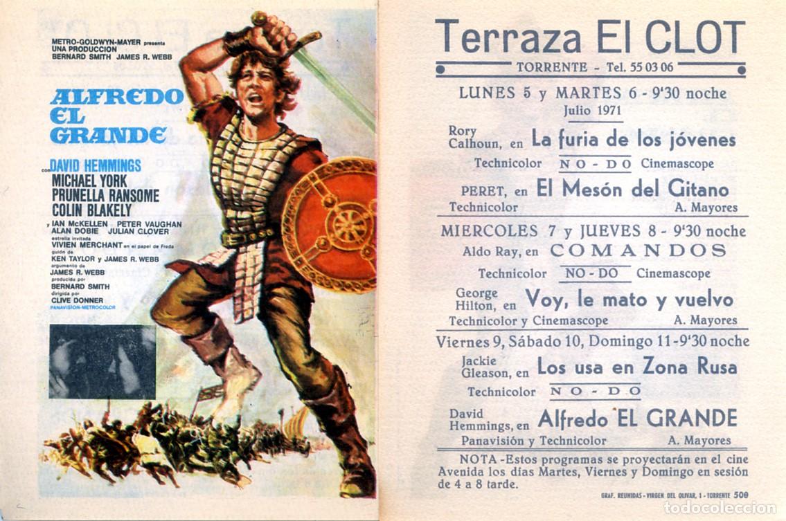 Cine: PROGRAMA, PROSPECTO,FOLLETO DE MANO ORIGINAL ALFREDO EL GRANDE CINE CONDAL 1970 BARCELONA