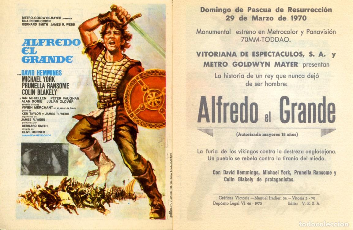 Cine: PROGRAMA, PROSPECTO,FOLLETO DE MANO ORIGINAL ALFREDO EL GRANDE CINE VICTORIANA DE ESPECTACULOS 1970