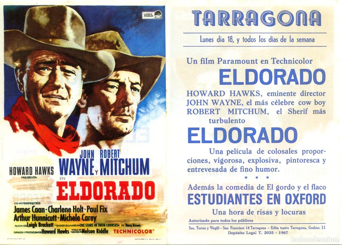 Cine: FOLLETO DE MANO ORIGINAL EL DORADO CINE TARRAGONA 1967 TARRAGONA