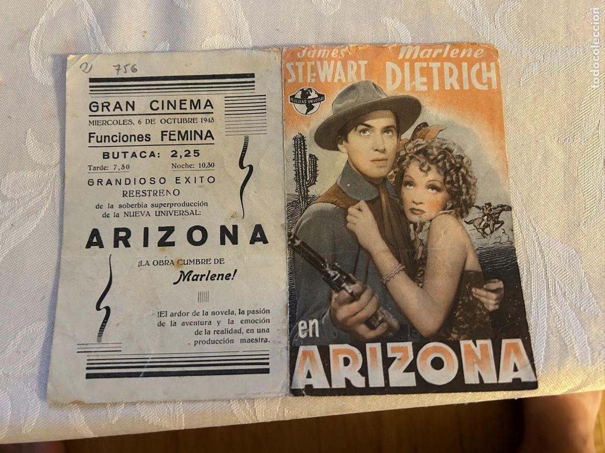 Cine: ARIZONA GRAN CINEMA CON PUBLICIDAD BUEN ESTADO 756