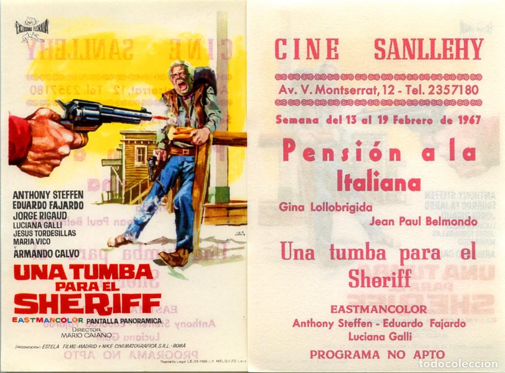 Cine: FOLLETO DE MANO ORIGINAL UNA TUMBA PARA EL SHERIFF ANTONY STEFFEN CINE SANLLEHY 1967 BARCELONA