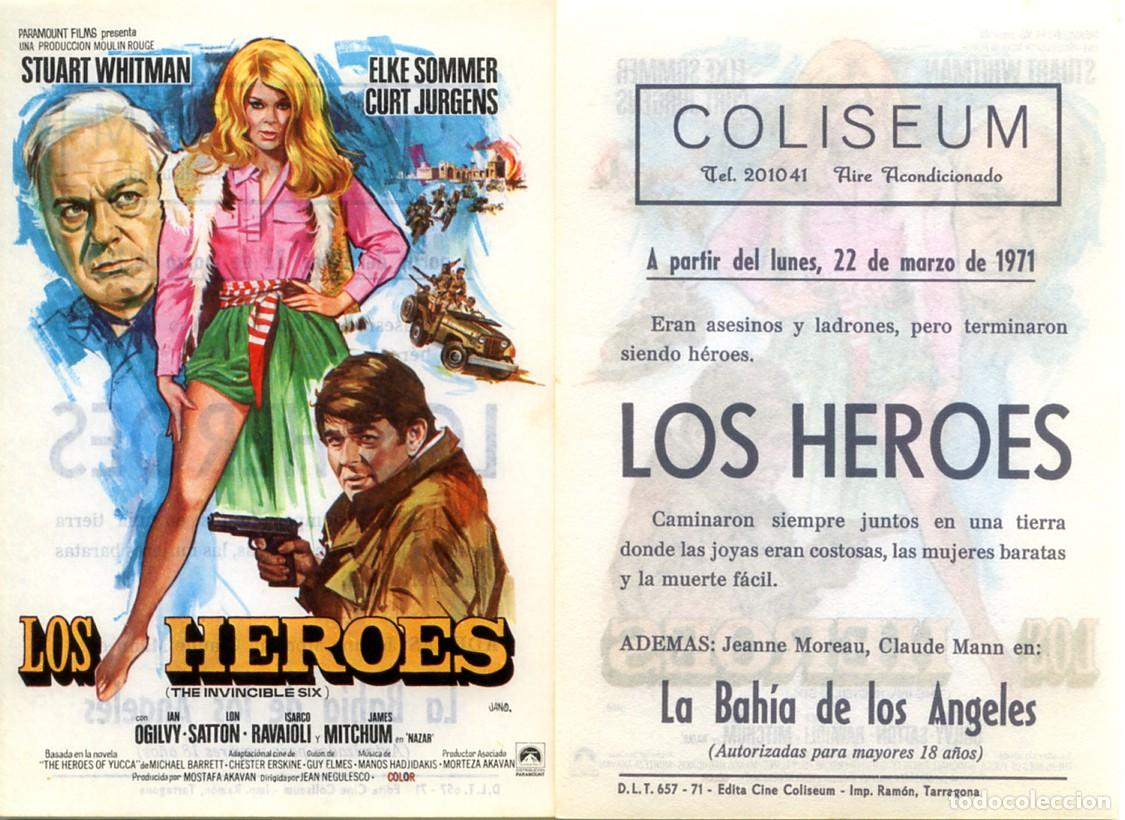  Foglietti di film di film antichi di cinema: PROGRAMA, PROSPECTO,FOLLETO DE MANO ORIGINAL LOS HEROES CINE COLISEUM TARRAGONA