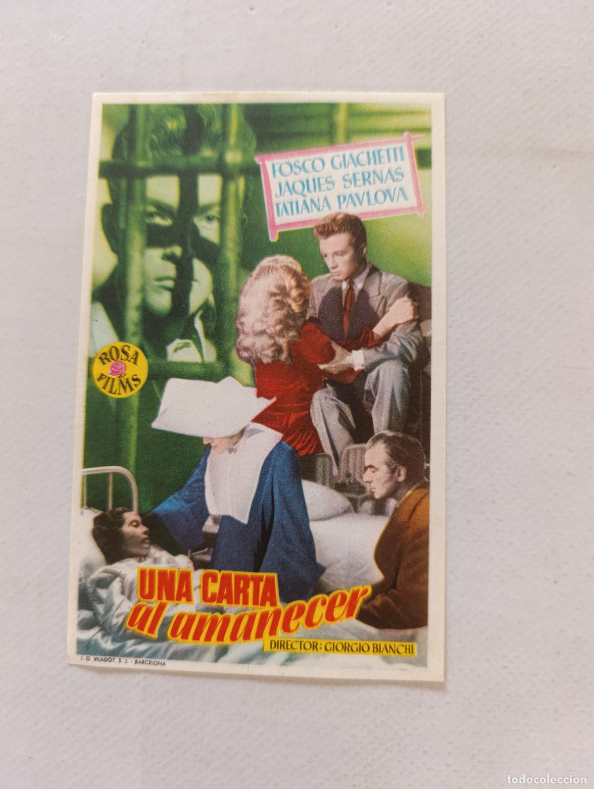 Cine: FOLLETO DE MANO - UNA CARTA AL AMANECER - SIN PUBLICIDAD (148K)