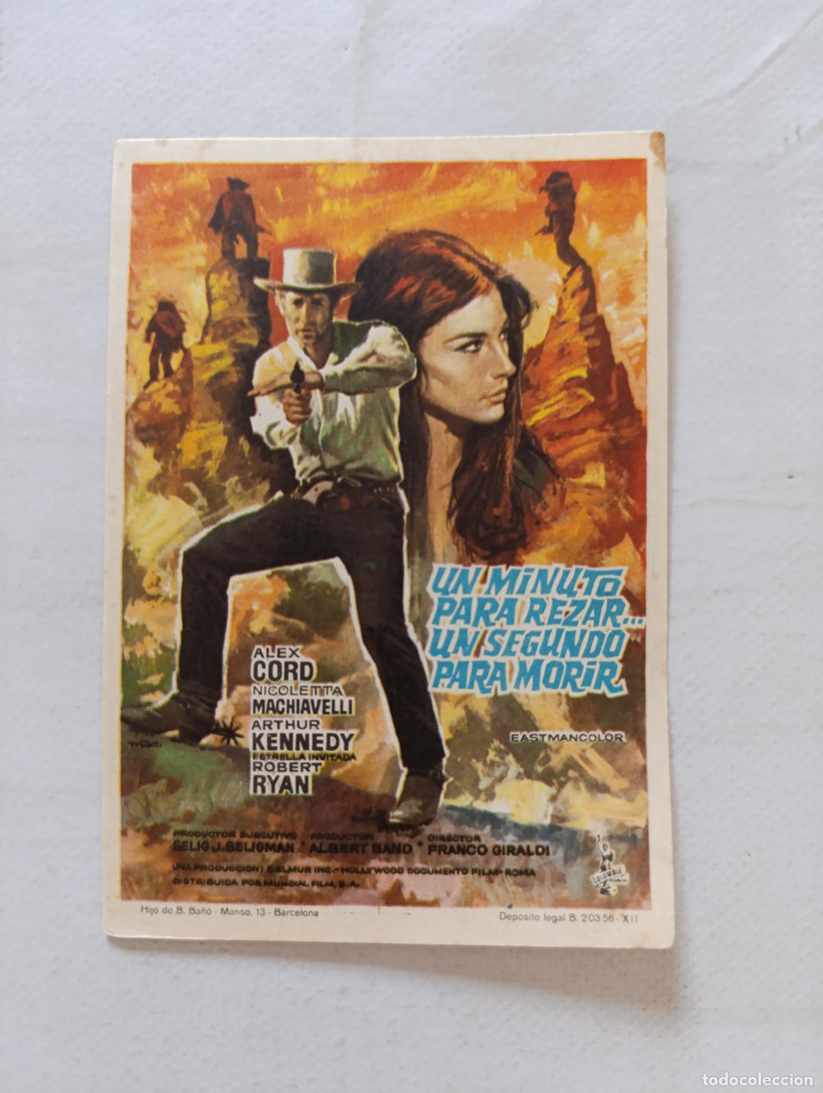 Cine: FOLLETO DE MANO - UN MINUTO PARA REZAR... UN SEGUNDO PARA MORIR - ALEX CORD - SIN PUBLICIDAD (148O)