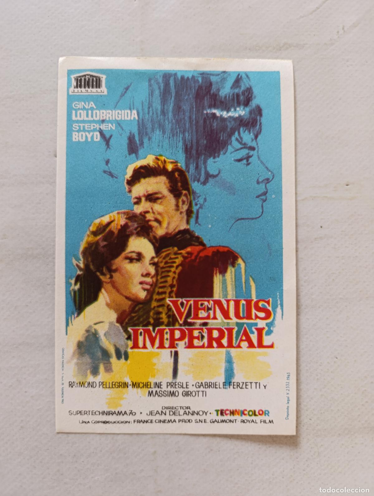 Cine: FOLLETO DE MANO - VENUS IMPERIAL - GINA LOLLOBRIGIDA, STEPHEN BOYD - SIN PUBLICIDAD (148O)