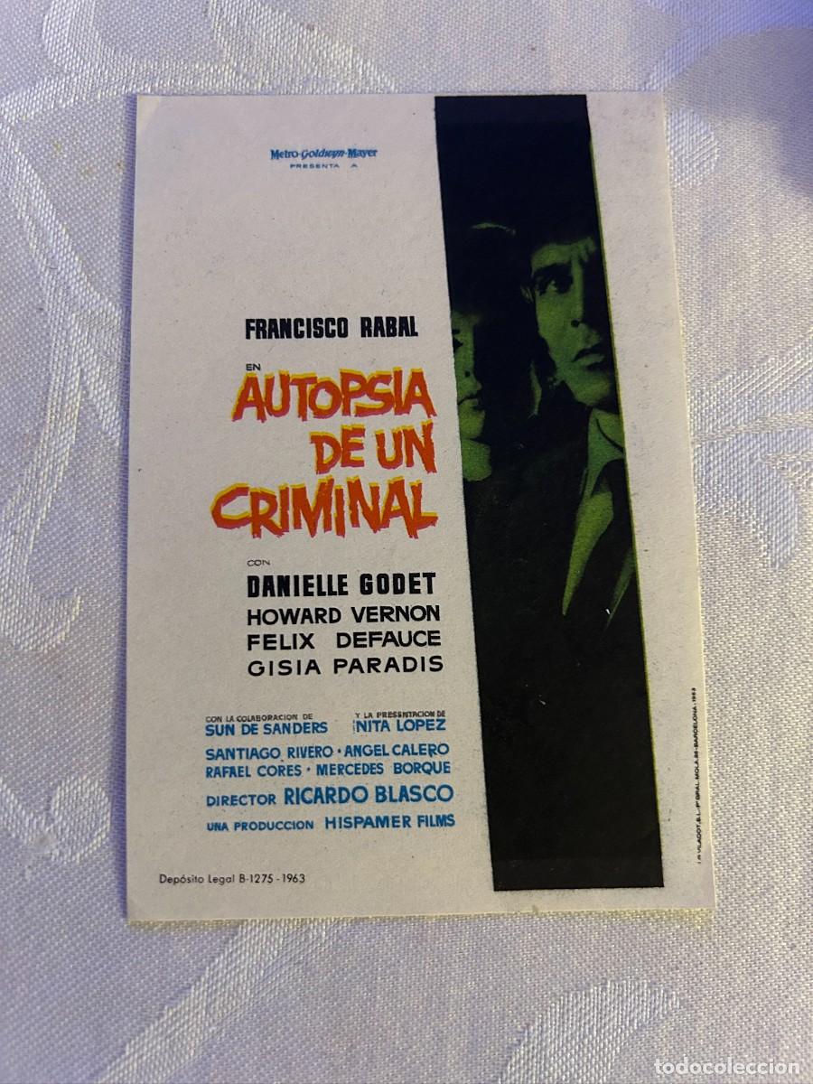 Cine: AUTOPSIA DE UN CRIMINAL SIN PUBLICIDAD BUEN ESTADO 878