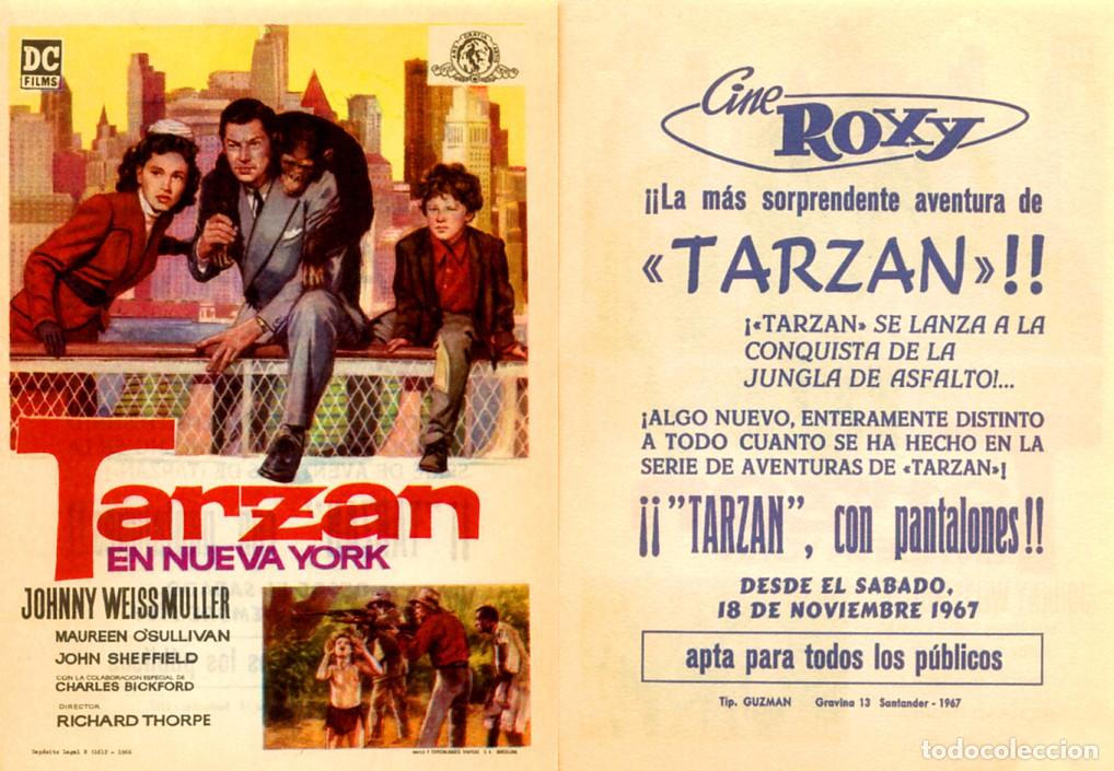 Cine: FOLLETO DE MANO ORIGINAL TARZAN EN NUEVA YORK CINE ROXY 1967 SANTANDER