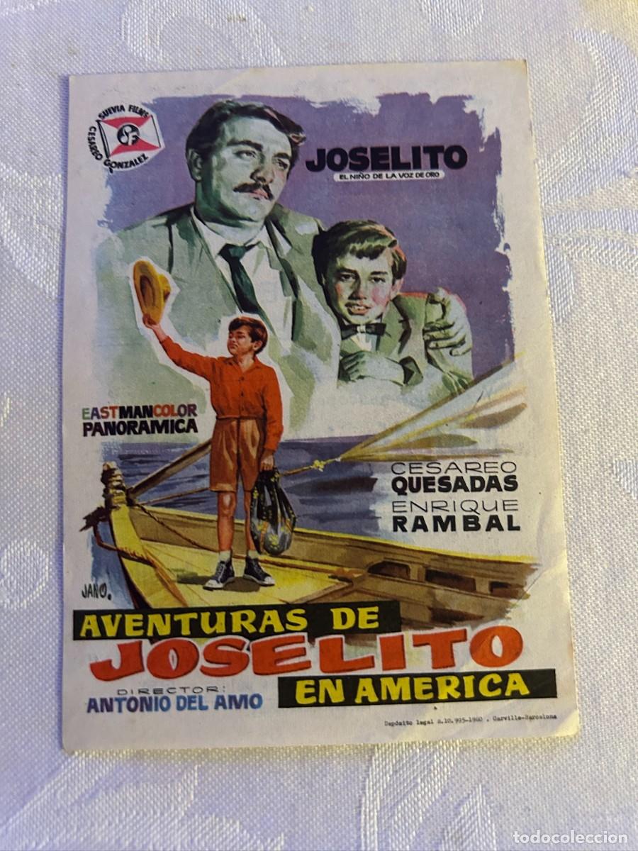 Cine: AVENTURAS DE JOSELITO EN AMERICA TEATRO CIRCO CARTAGENA CON PUBLICIDAD BUEN ESTADO 913