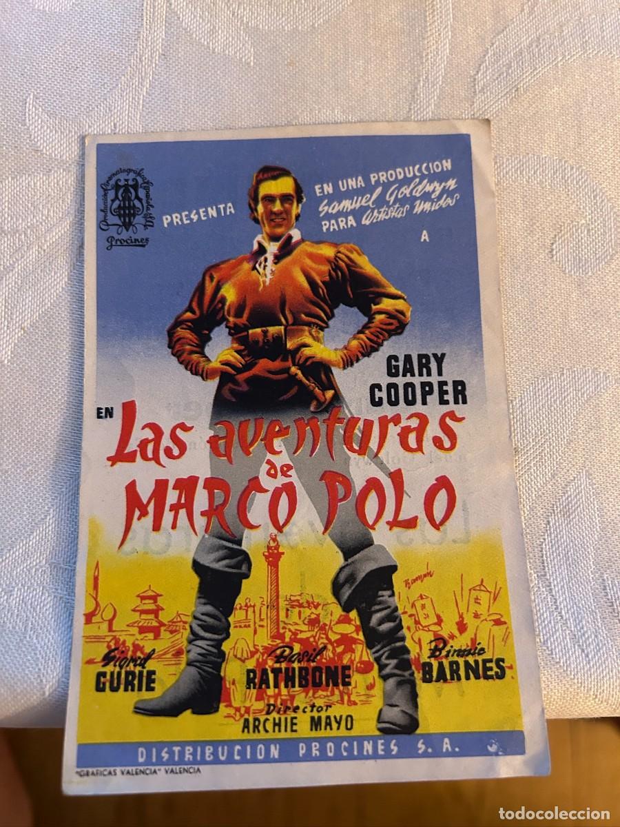 Cine: LAS AVENTURAS DE MARCO POLO CINE DORADO ZARAGOZA CON PUBLICIDAD BUEN ESTADO 927