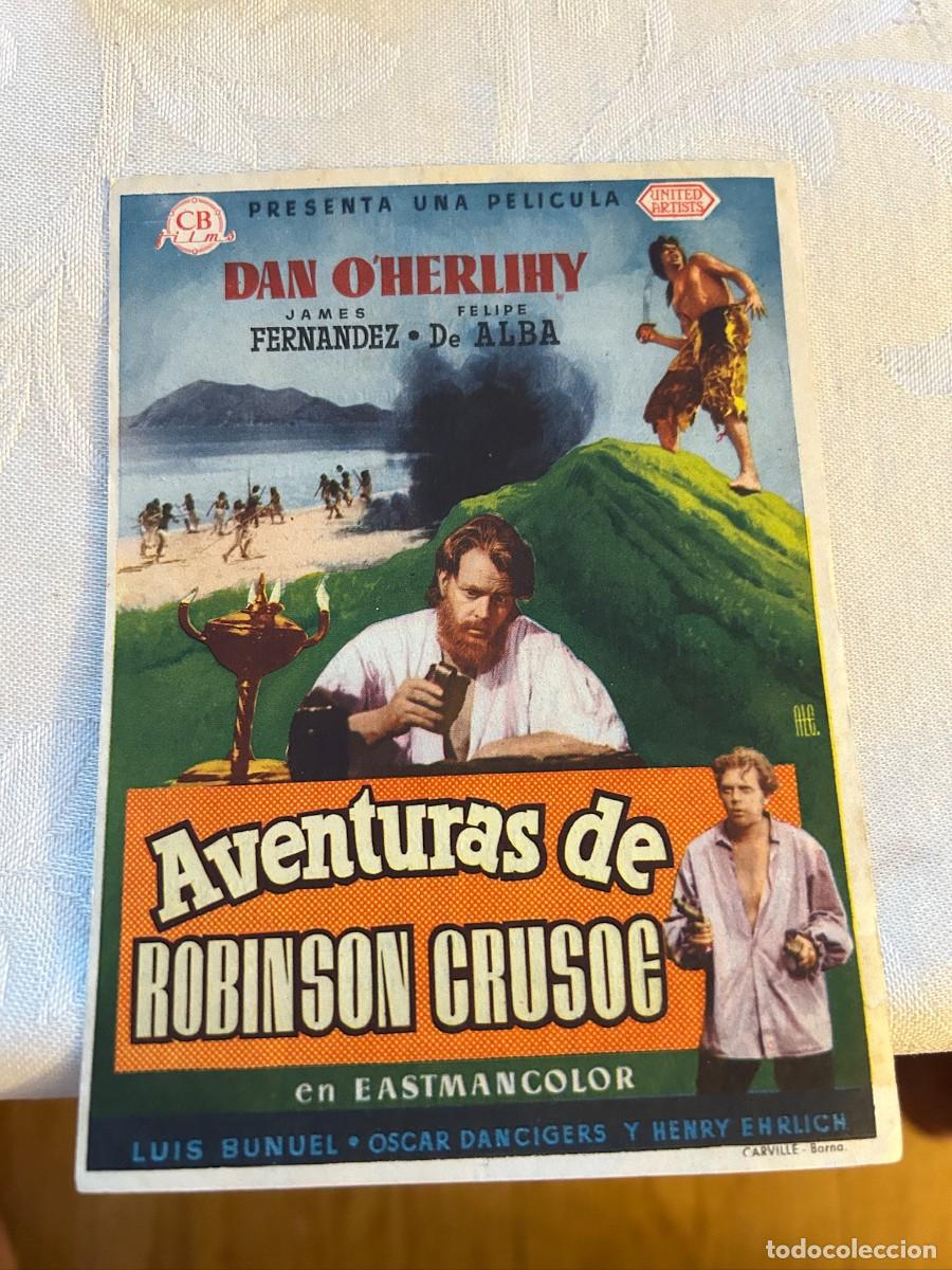 Cine: AVENTURAS DE ROBINSON CRUSOE CINE ATENEO ESPLUGAS CON PUBLICIDAD BUEN ESTADO 929