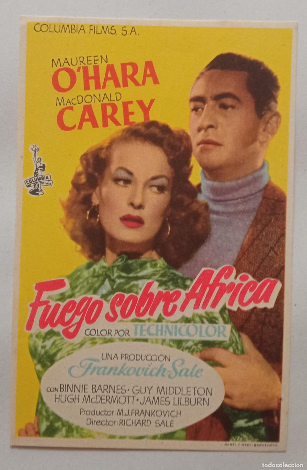 Cine: PROGRAMA DE CINE. MAUREEN O'HARA. FUEGO SOBRE &Aacute;FRICA