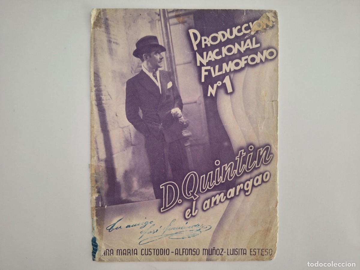 Cine: CINE FOLLETO MANO DOBLE DON QUINTIN EL AMARGAO TEATRO SAN ILDEFONSO MADRID FMD RV 137