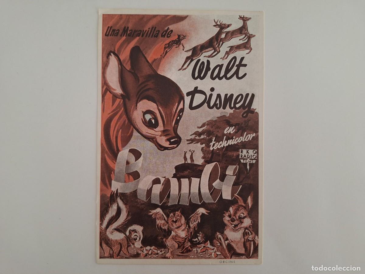 Cine: CINE FOLLETO MANO SIMPLE BAMBI WALT DISNEY WINDSOR PALACE FMD RV 142