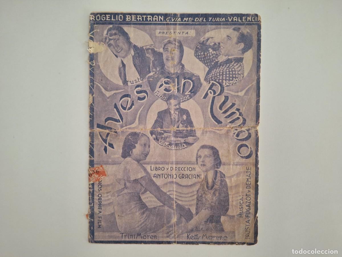 Kino: CINE FOLLETO MANO CINE AVES SIN RUMBO ROYAL CINEMA A&Ntilde;O 1935 FMD RV 154