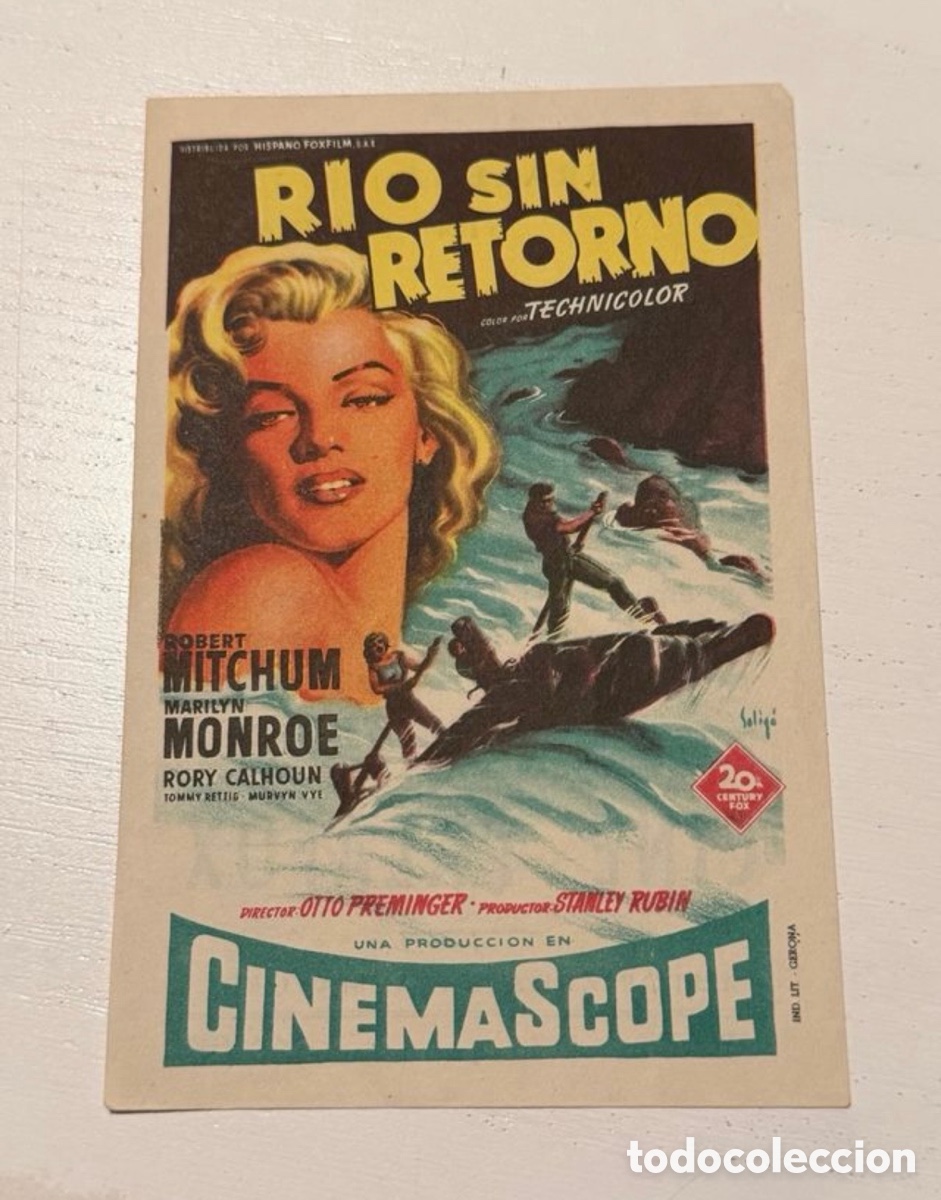Cine: Folleto de mano de cine r&iacute;o sin retorno