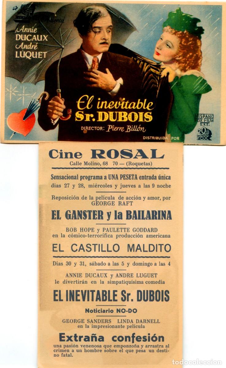 Cine: FOLLETO DE MANO ORIGINALEL INEVITABLE Sr. DUBOIS CINE ROSAL BARCELONA