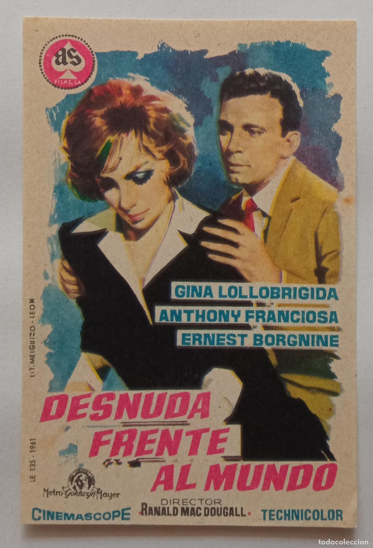Cine: PROGRAMA DE CINE. GINA LOLLOBRIGIDA. DESNUDA FRENTE AL MUNDO