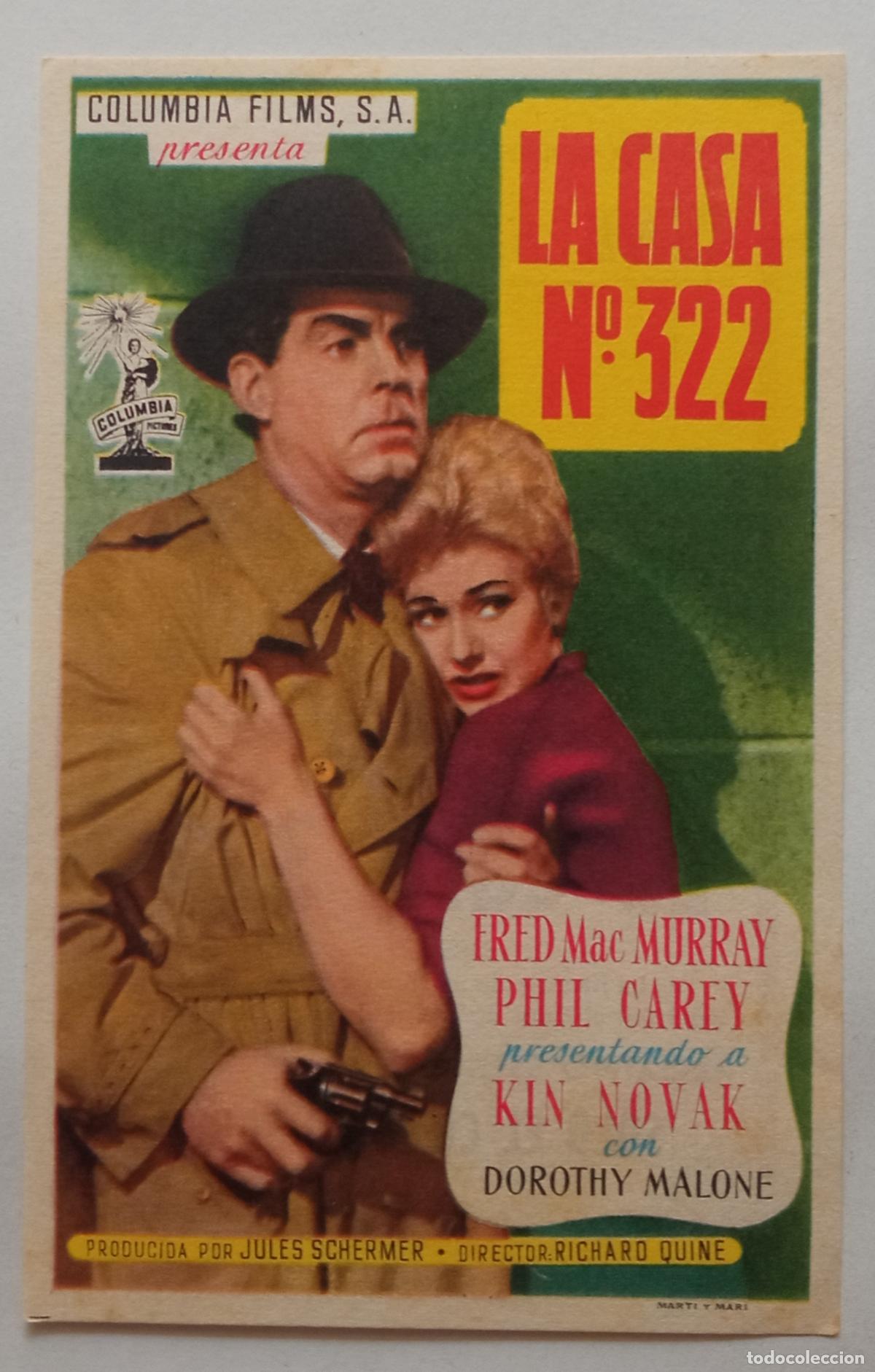 Cine: PROGRAMA DE CINE. FRED MACMURRAY. LA CASA N&ordm;322. CINE SAN ROQUE. LAS PALMAS