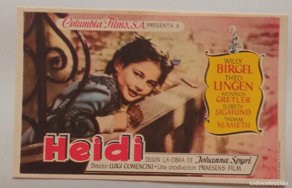 Cine: PROGRAMA DE CINE. ELSBETH SIGMUND. HEINRICH GRETLER. HEIDI - Foto 1