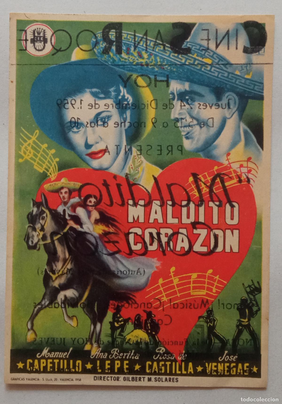 Cine: PROGRAMA DE CINE. MANUEL CAPETILLO. MALDITO CORAZ&Oacute;N. CINE SAN ROQUE. LAS PALMAS
