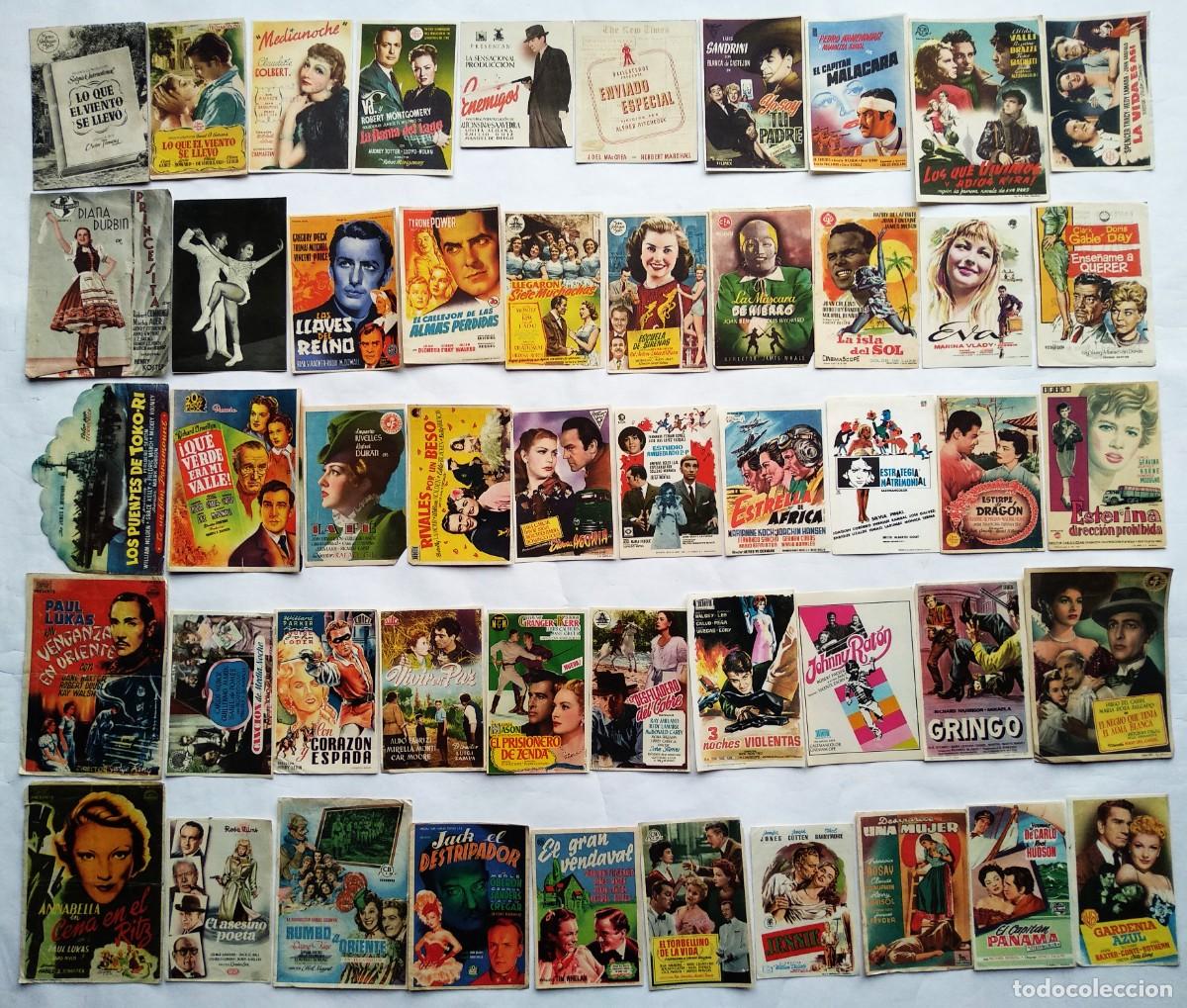 Cine: 50 PROGRAMAS VARIADOS, LOTE N&ordm; 266 ( 18 CON EL DORSO IMPRESO).