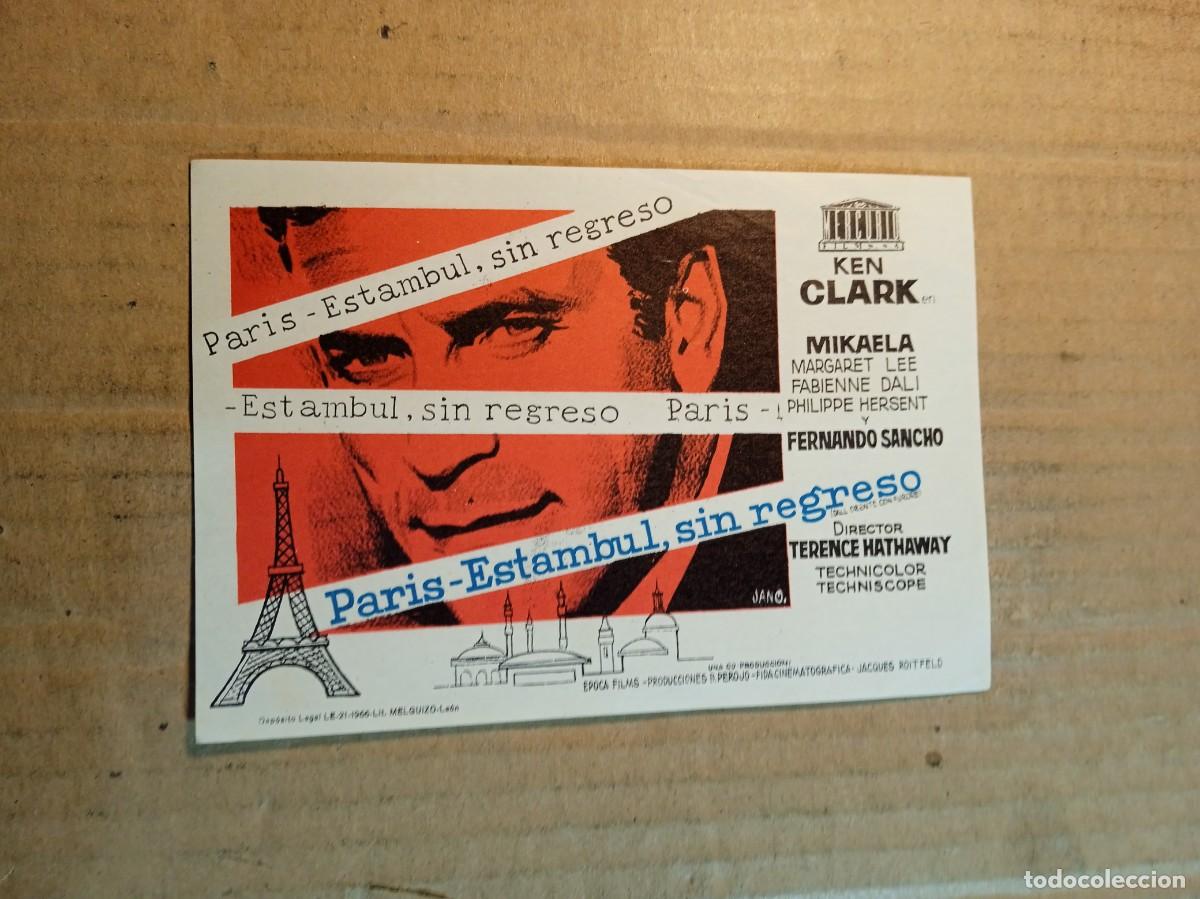 Cine: FOLLETO DE MANO SIN PUBLICIDAD PARIS - ESTAMBUL SIN REGRESO