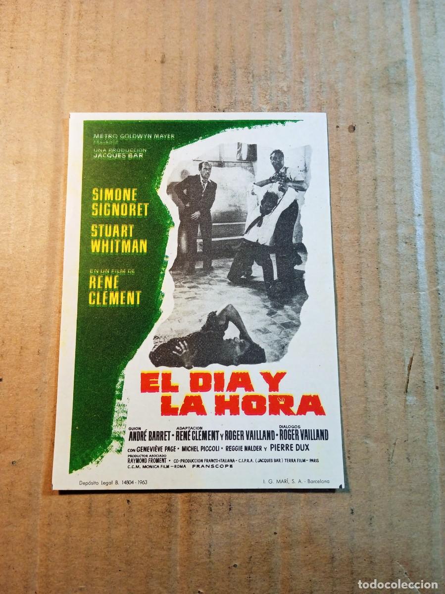 Cine: FOLLETO DE MANO SIN PUBLICIDAD EL DIA Y LA HORA