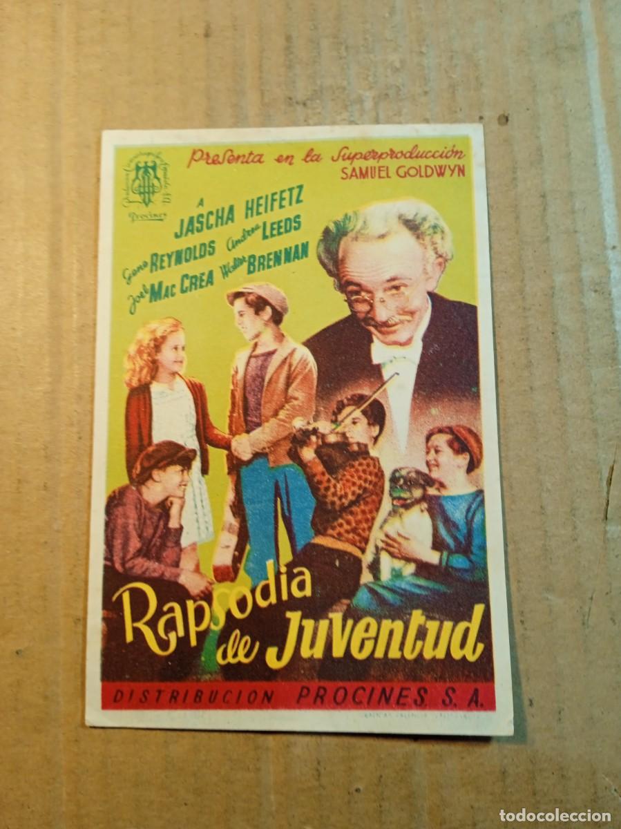 Cine: FOLLETO DE MANO SIN PUBLICIDAD RAPSODIA DE JUVENTUD