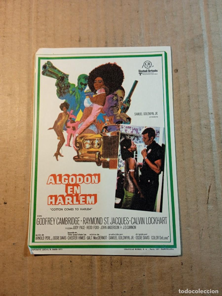 Cine: FOLLETO DE MANO SIN PUBLICIDAD ALGODON EN HARLEM