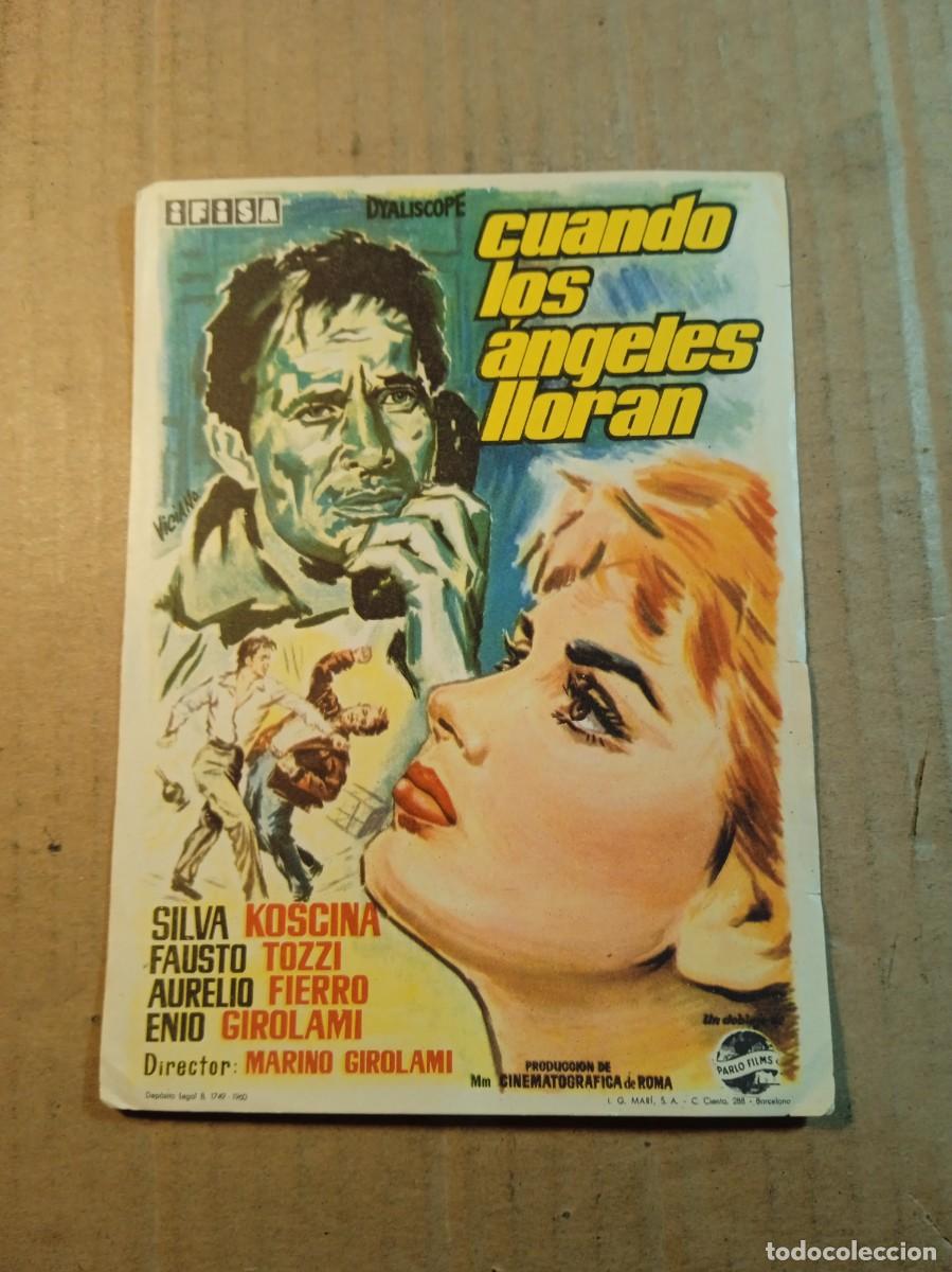 Cine: FOLLETO DE MANO SIN PUBLICIDAD CUANDO LOS ANGELES LLORAN