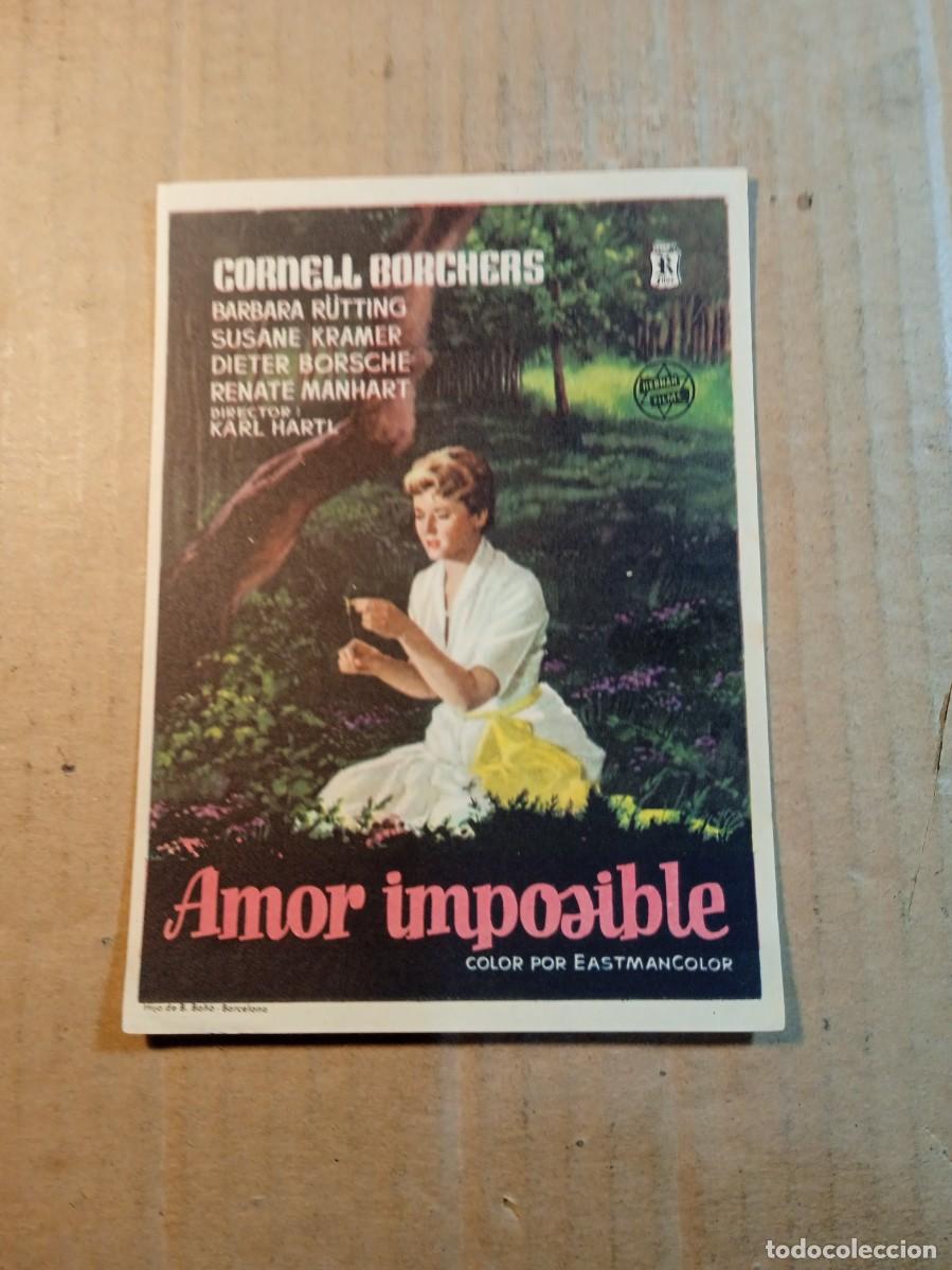 Cine: FOLLETO DE MANO SIN PUBLICIDAD AMOR IMPOSIBLE