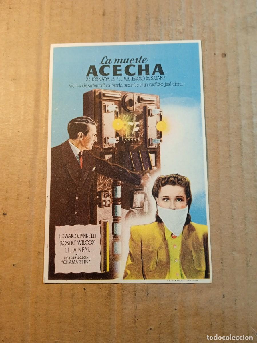  Flyers Publicitaires de films Anciens: FOLLETO DE MANO SIN PUBLICIDAD LA MUERTE ACECHA