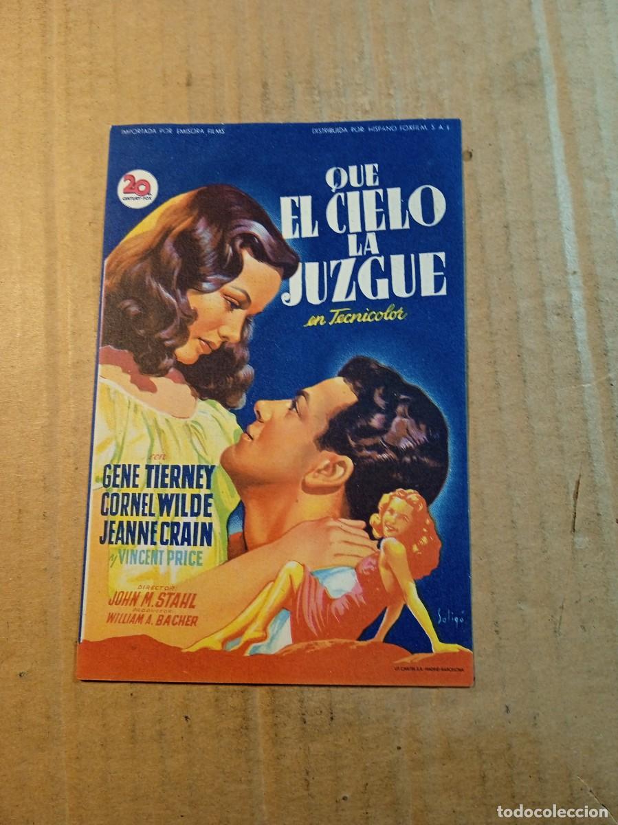 Cine: FOLLETO DE MANO SIN PUBLICIDAD QUE EL CIELO LA JUZGUE