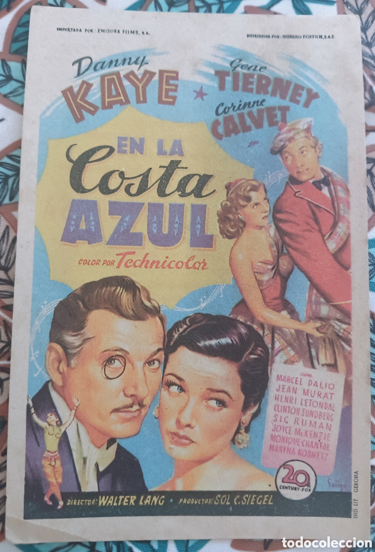 Cine: EN LA COSTA AZUL - DANNY KAYE, GENE TIERNEY - CON PUBLICIDAD