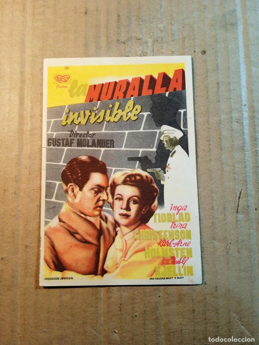 Cine: FOLLETO DE MANO SIN PUBLICIDAD LA MURALLA INVISIBLE
