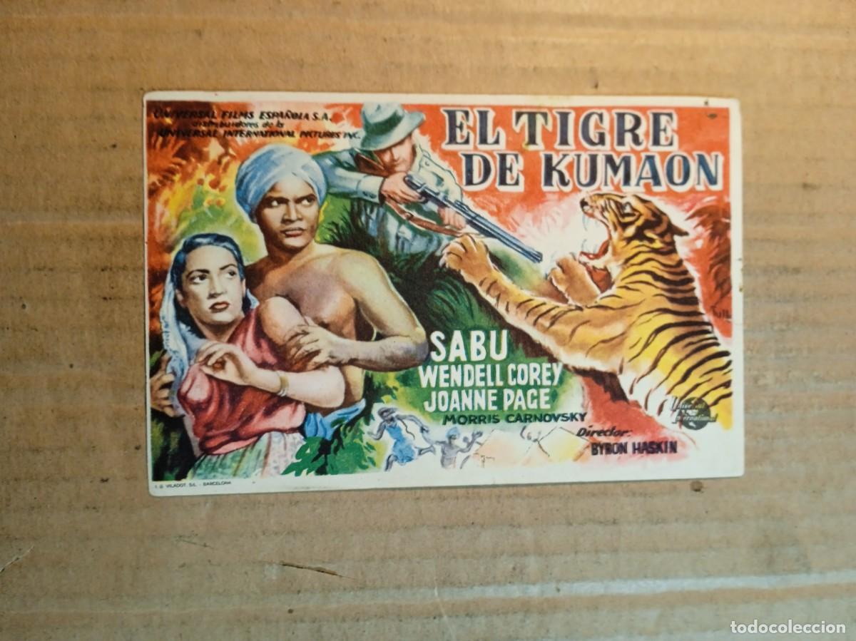 Cine: FOLLETO DE MANO SIN PUBLICIDAD EL TIGRE DE KUMAON