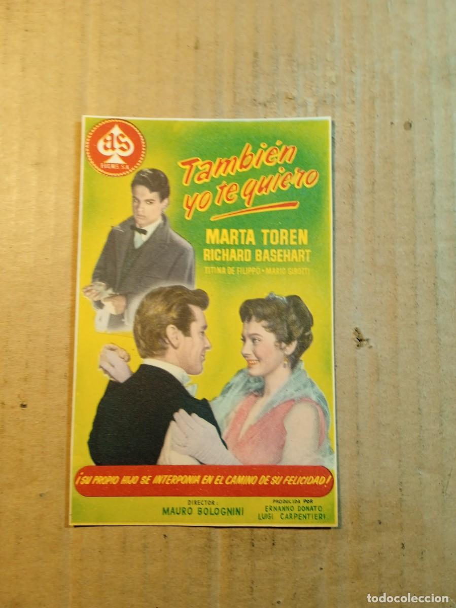 Cine: FOLLETO DE MANO SIN PUBLICIDAD TAMBIEN YO TE QUIERO