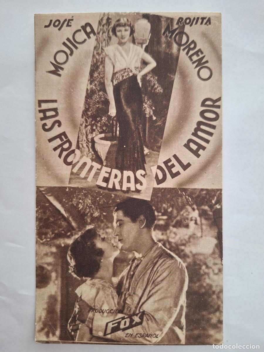 Cine: TARJETA LAS FRONTERAS DEL AMOR JOSE MOJICA CINE VERSALLES A&Ntilde;O 1935 RV 2889