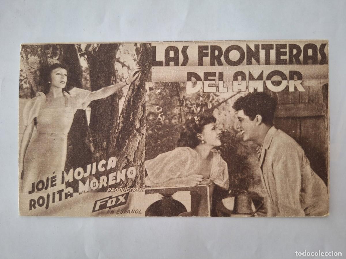 Cine: TARJETA LAS FRONTERAS DEL AMOR JOSE MOJICA CINE VERSALLES A&Ntilde;O 1935 RV 2891