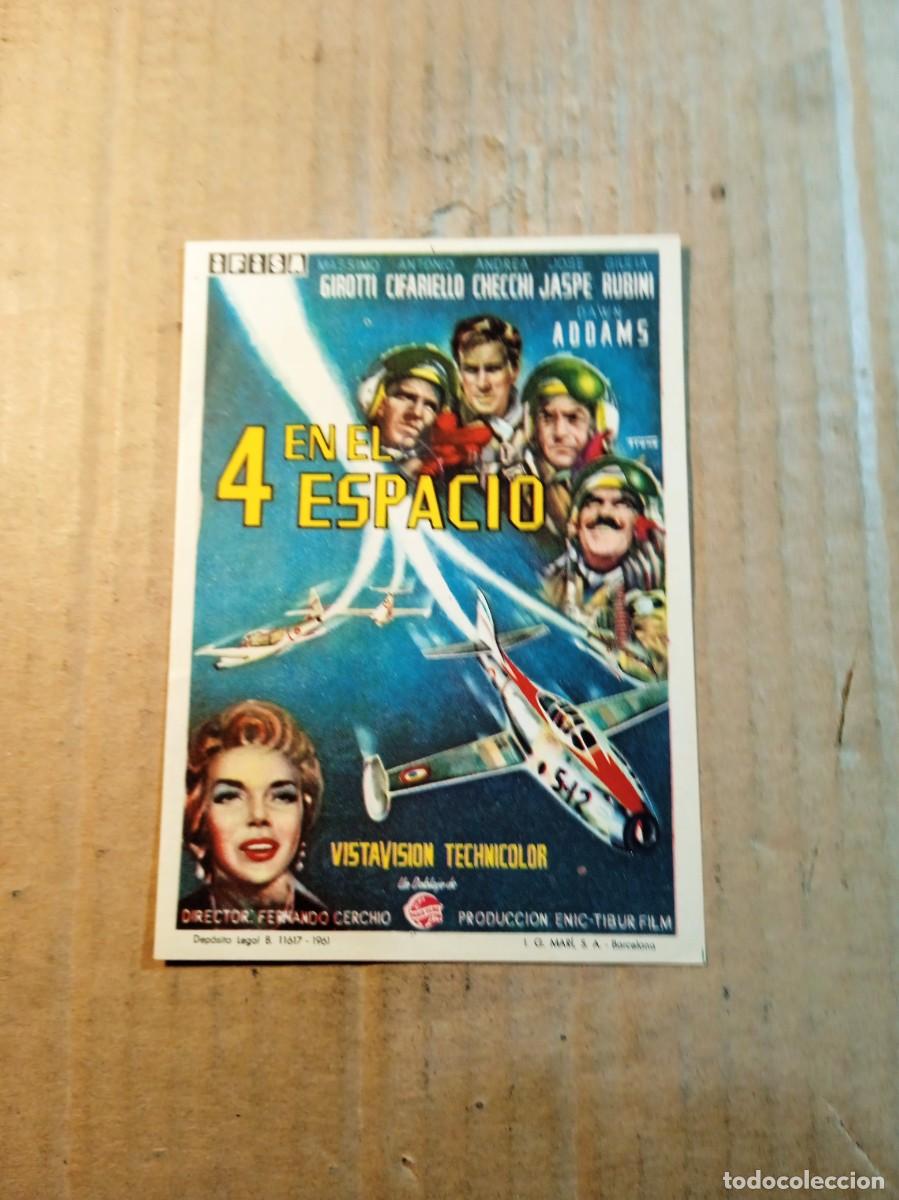 Cine: FOLLETO DE MANO SIN PUBLICIDAD 4 EN EL ESPACIO