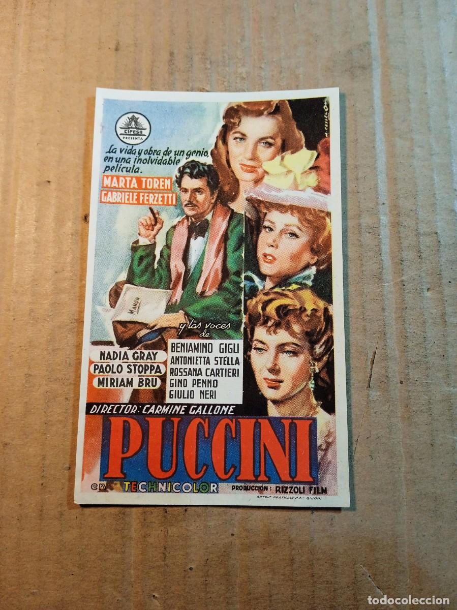 Cine: FOLLETO DE MANO SIN PUBLICIDAD PUCCINI