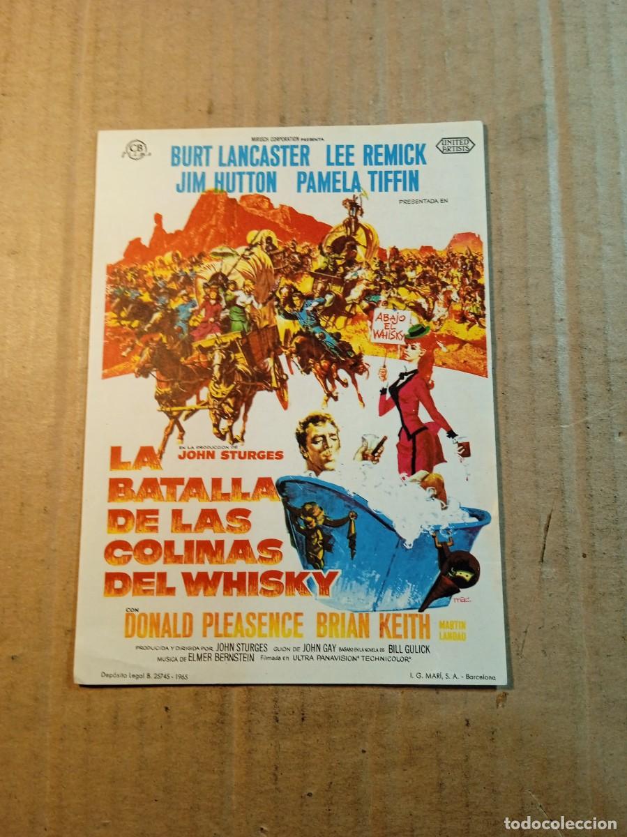 Cine: FOLLETO DE MANO SIN PUBLICIDAD LA BATALLA DE LAS COLINAS DEL WHISKY