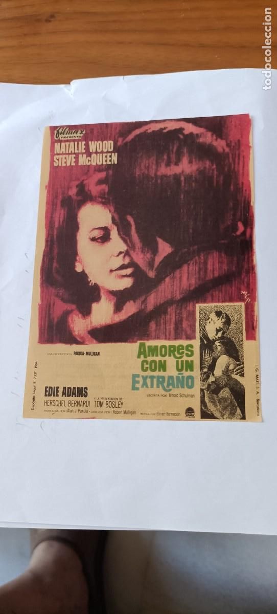 Cine: AMORES CON UN EXTRA&Ntilde;O, C/P. CINE PAR&Iacute;S TANGER. STEVE McQUEEN, NATALIE WOOD. COMO NUEVO.