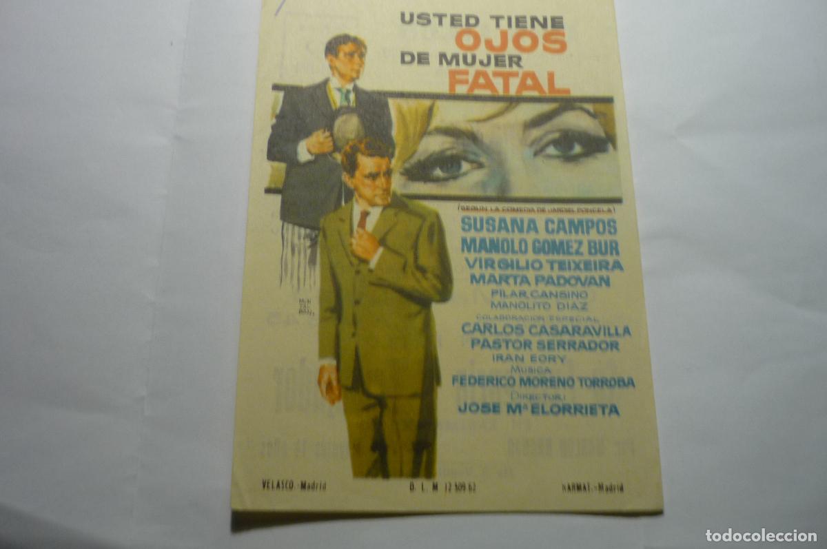Cine: programa usted tiene ojos de mujer fatal.-publicidad