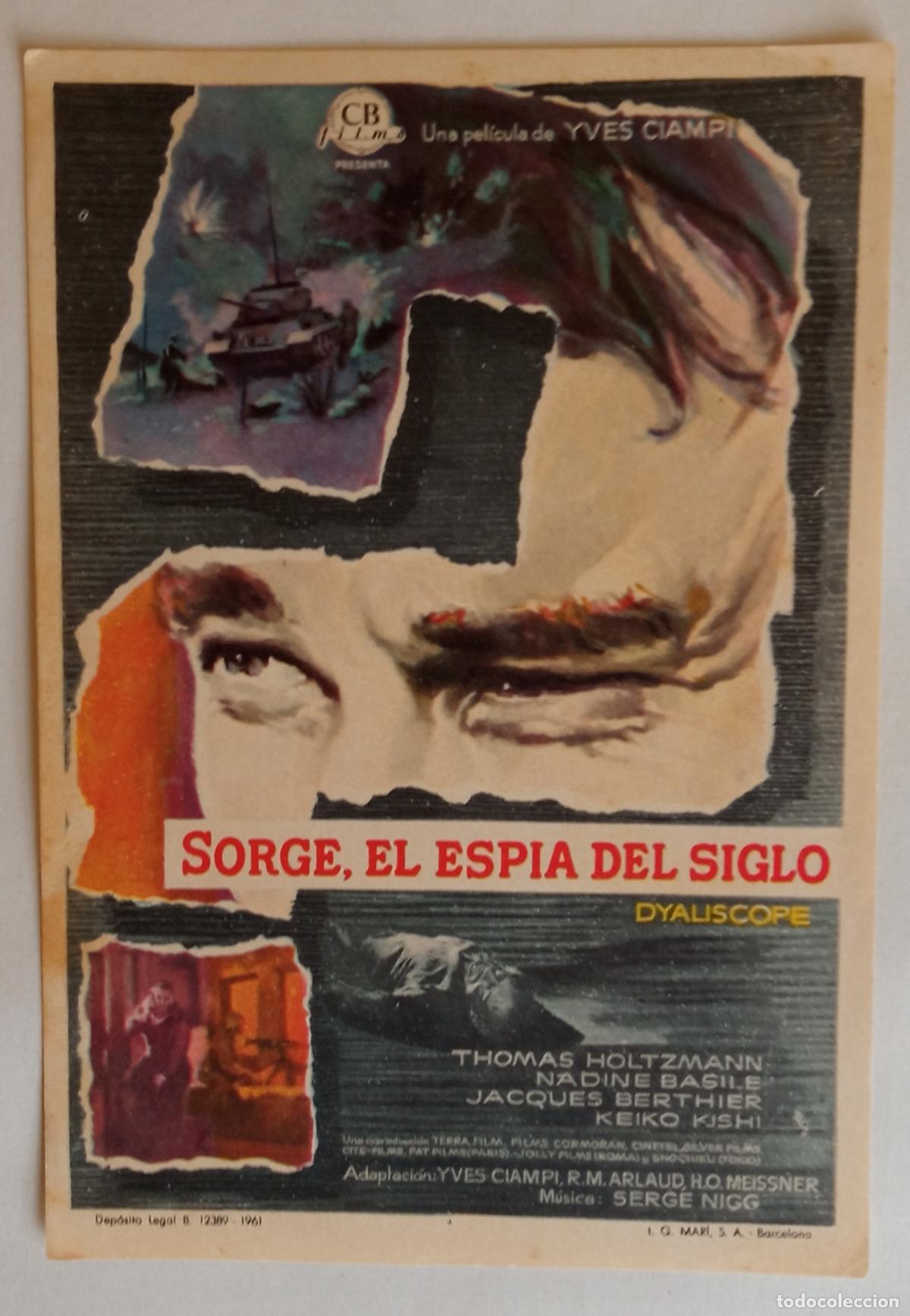Cine: PROGRAMA DE CINE. SORGE, EL ESPIA DEL SIGLO. PORTADA GRUPO MCP